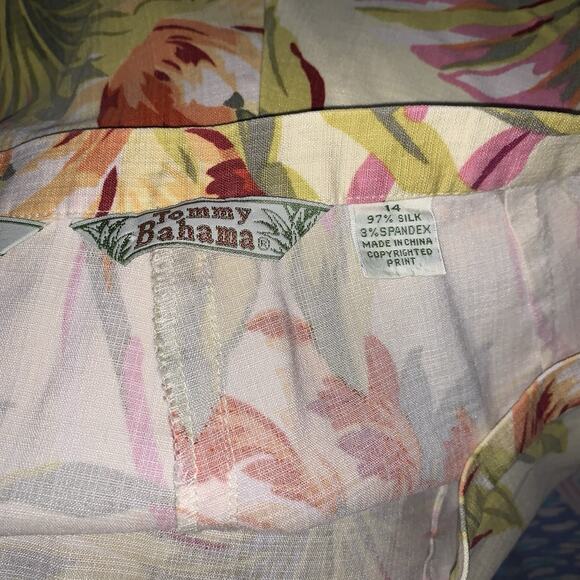 TOMMY BAHAMA Women’s silk blend Tropical Hawaiian Stretch Pants Size 12 - Picture 7 of 8